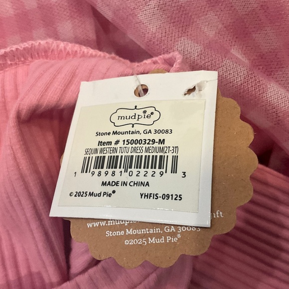 NWT Mud Pie Sequin Western Tutu Dress Cowgirl Birthday Party Plaid Pink 2T-3T - Picture 9 of 10